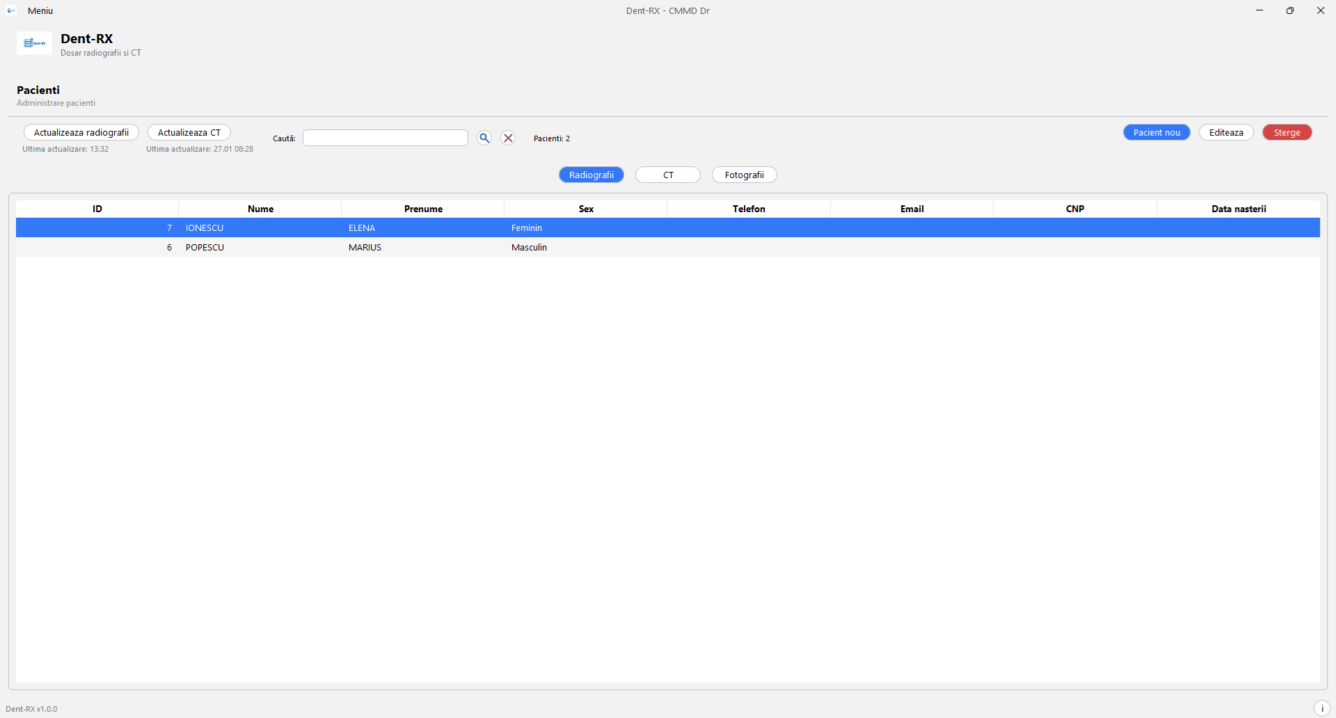 Captură ecran Dent RX